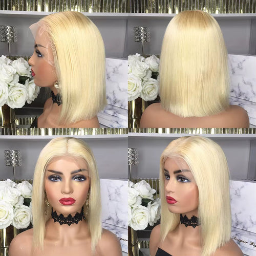 613 Lace Front Bob Wig (Platinum Blonde) Icy Cutie